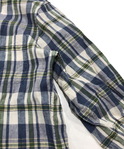 BROOKS BROTHERS（ブルックスブラザーズ）BROOKS BROTHERS (ブルックスブラザーズ) リネンチェックシャツ ブルー×グリーン サイズ:Mの古着・服飾アイテム
