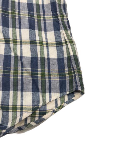 BROOKS BROTHERS（ブルックスブラザーズ）BROOKS BROTHERS (ブルックスブラザーズ) リネンチェックシャツ ブルー×グリーン サイズ:Mの古着・服飾アイテム