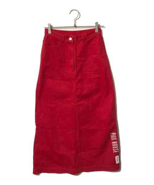 PINK HOUSE（ピンクハウス）PINK HOUSE (ピンクハウス) ロングスカート/コットンスカート レッド サイズ:Lの古着・服飾アイテム