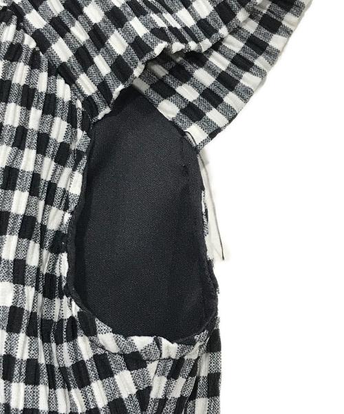 HER LIP TO（ハーリップトゥ）HER LIP TO (ハーリップトゥ) French Chic Gingham Dress/フレンチスリーブワンピース ブラック×ホワイト サイズ:Sの古着・服飾アイテム