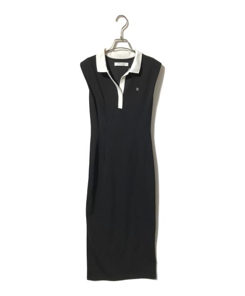 HER LIP TO（ハーリップトゥ）Her lip to (ハーリップトゥ) French Sleeve Polo Long Dress/フレンチスリーブロングワンピース ブラック サイズ:Sの古着・服飾アイテム