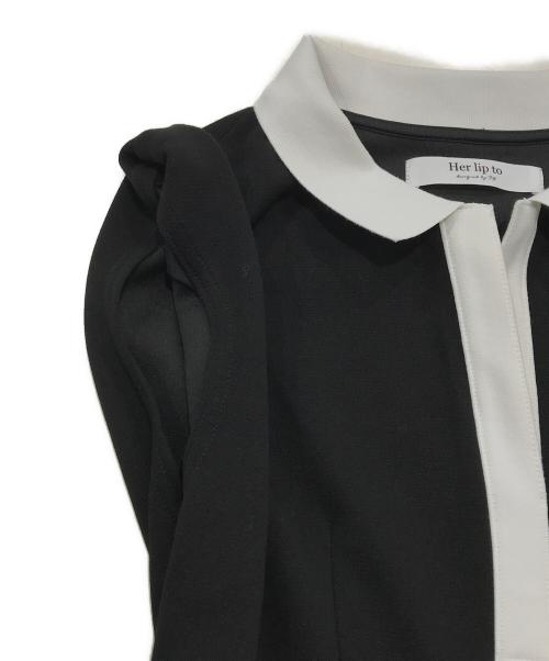 HER LIP TO（ハーリップトゥ）Her lip to (ハーリップトゥ) French Sleeve Polo Long Dress/フレンチスリーブロングワンピース ブラック サイズ:Sの古着・服飾アイテム