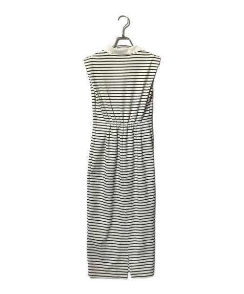 HER LIP TO（ハーリップトゥ）HER LIP TO (ハーリップトゥ) French Sleeve Polo Long Dress ホワイト×ブラック サイズ:Sの古着・服飾アイテム