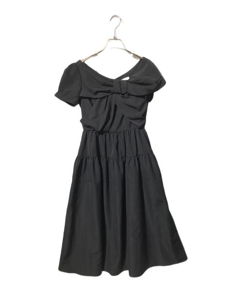 HER LIP TO（ハーリップトゥ）Her lip to (ハーリップトゥ) Twisted Ribbon Tiered Dress/ティアードワンピース ブラック サイズ:Sの古着・服飾アイテム