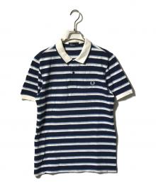 FRED PERRY（フレッドペリー）の古着「ボーダーポロシャツ/半袖ポロシャツ」｜ネイビー×ホワイト
