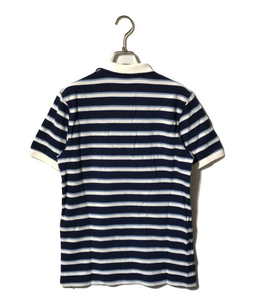 FRED PERRY（フレッドペリー）FRED PERRY (フレッドペリー) ボーダーポロシャツ/半袖ポロシャツ ネイビー×ホワイト サイズ:Mの古着・服飾アイテム