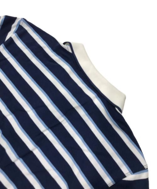 FRED PERRY（フレッドペリー）FRED PERRY (フレッドペリー) ボーダーポロシャツ/半袖ポロシャツ ネイビー×ホワイト サイズ:Mの古着・服飾アイテム