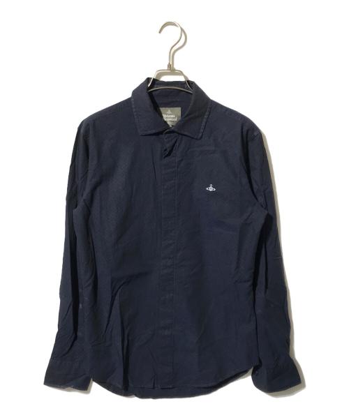 Vivienne Westwood man（ヴィヴィアン ウェストウッド マン）Vivienne Westwood man (ヴィヴィアン ウェストウッド マン) 比翼シャツ/長袖シャツ ネイビー サイズ:46の古着・服飾アイテム