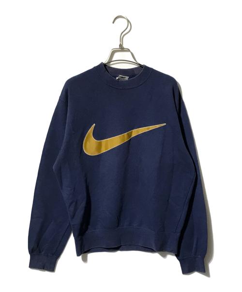 NIKE（ナイキ）NIKE (ナイキ) 90’S ビッグスウォッシュロゴスウェット ネイビー×ゴールド サイズ:Mの古着・服飾アイテム