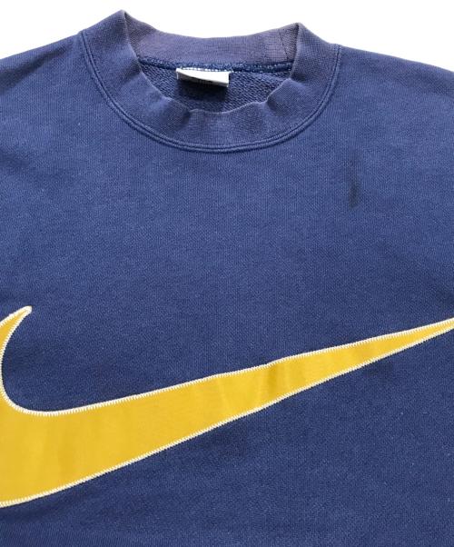 NIKE（ナイキ）NIKE (ナイキ) 90’S ビッグスウォッシュロゴスウェット ネイビー×ゴールド サイズ:Mの古着・服飾アイテム