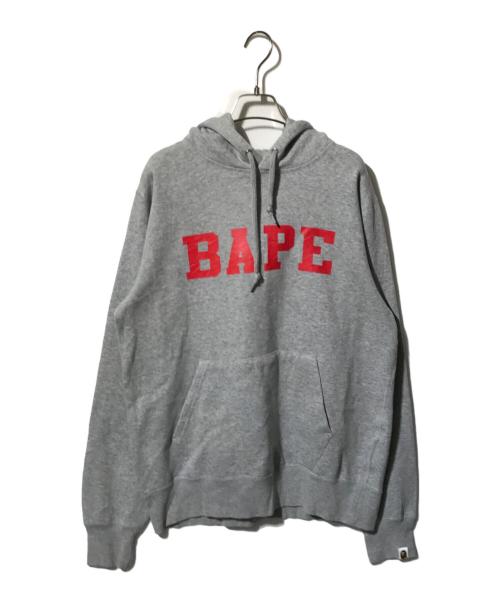 A BATHING APE（アベイシングエイプ）A BATHING APE (アベイシングエイプ) プルオーバーパーカー グレー サイズ:XLの古着・服飾アイテム