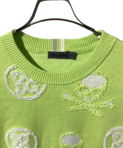 G/FORE（ジーフォア）G/FORE (ジーフォア) ジャガードクルーネックニット グリーン サイズ:XLの古着・服飾アイテム