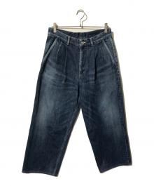 Graphpaper（グラフペーパー）の古着「Selvage Denim Two Tuck Pants DARK FADE/デニムパンツ」｜インディゴ
