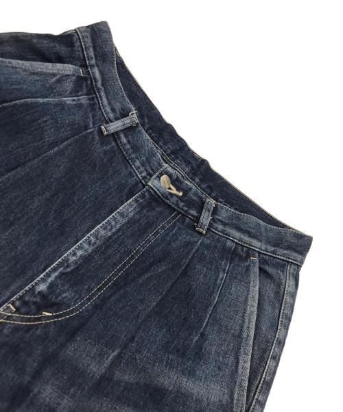 Graphpaper（グラフペーパー）Graphpaper (グラフペーパー) Selvage Denim Two Tuck Pants DARK FADE/デニムパンツ インディゴ サイズ:101cm（W40）の古着・服飾アイテム