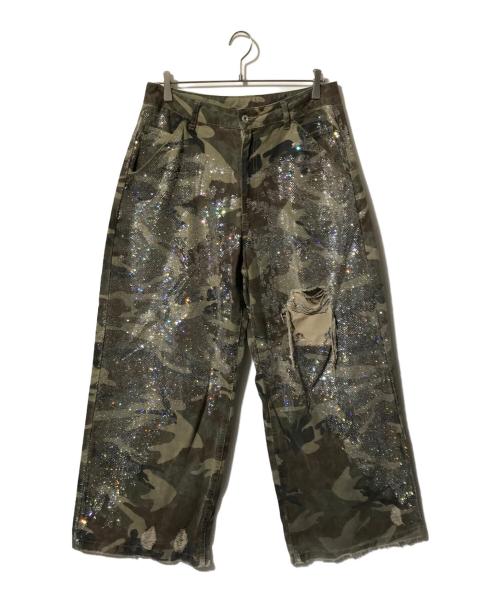 DANKE SCHON（ダンケ シェーン）DANKE SCHON (ダンケ シェーン) BAGGY JEANS/CAMO SWARO グリーン サイズ:Ｍの古着・服飾アイテム