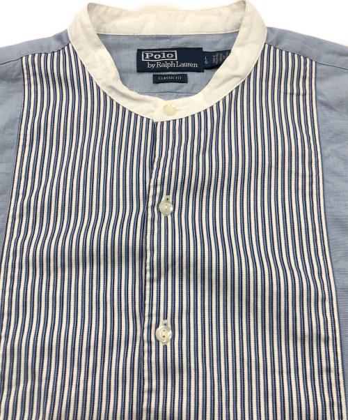 POLO RALPH LAUREN（ポロ・ラルフローレン）POLO RALPH LAUREN (ポロ・ラルフローレン) バンドカラーシャツ ブルー サイズ:Lの古着・服飾アイテム
