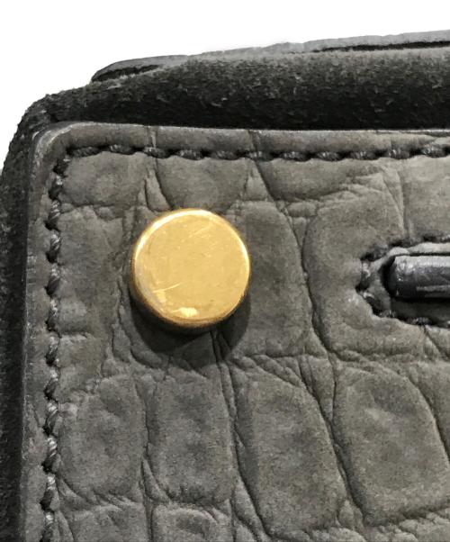 Yves Saint Laurent（イヴサンローラン）Yves Saint Laurent (イヴサンローラン) ミューズトゥ 型押しハンドバッグ グレーの古着・服飾アイテム
