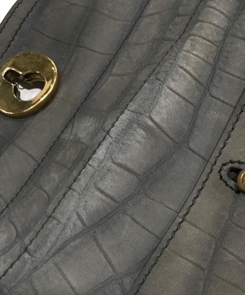 Yves Saint Laurent（イヴサンローラン）Yves Saint Laurent (イヴサンローラン) ミューズトゥ 型押しハンドバッグ グレーの古着・服飾アイテム
