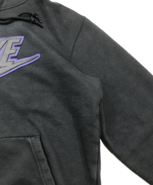 NIKE（ナイキ）NIKE (ナイキ) SUPREME (シュプリーム) Leather Applique Hooded Sweatshirt ブラック サイズ:Mの古着・服飾アイテム