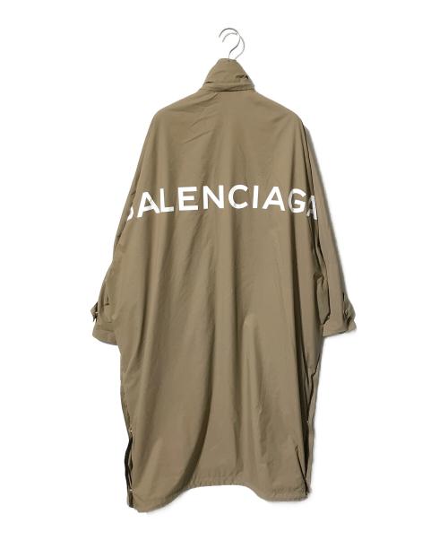 BALENCIAGA（バレンシアガ）BALENCIAGA (バレンシアガ) バックロゴプリント オーバーサイズモッズコート ブラウン サイズ:34の古着・服飾アイテム