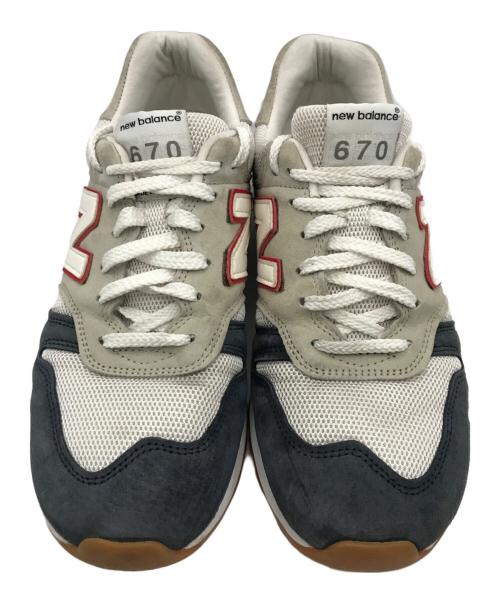 NEW BALANCE（ニューバランス）NEW BALANCE (ニューバランス) ローカットスニーカー ホワイト×ネイビー サイズ:9 1/2の古着・服飾アイテム