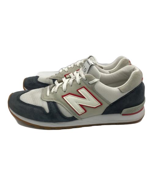 NEW BALANCE（ニューバランス）NEW BALANCE (ニューバランス) ローカットスニーカー ホワイト×ネイビー サイズ:9 1/2の古着・服飾アイテム