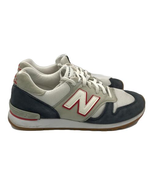 NEW BALANCE（ニューバランス）NEW BALANCE (ニューバランス) ローカットスニーカー ホワイト×ネイビー サイズ:9 1/2の古着・服飾アイテム