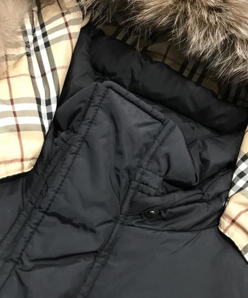 BURBERRY BLACK LABEL（バーバリーブラックレーベル）BURBERRY BLACK LABEL (バーバリーブラックレーベル) ファーダウンコート ブラック サイズ:Lの古着・服飾アイテム
