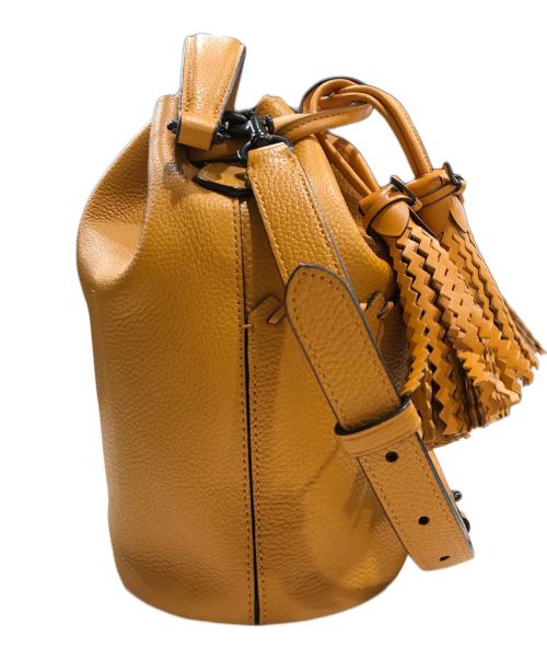COACH（コーチ）COACH (コーチ) Lora Bucket Bag With Whipstitch Detail/2wayバッグ オレンジの古着・服飾アイテム