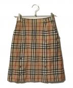 Burberry'sバーバリーズ）の古着「ノヴァチェック柄ウールスカート」｜ブラウン