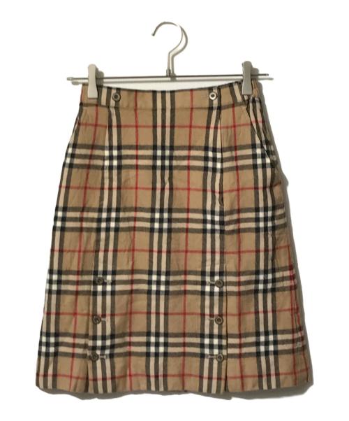 Burberry's（バーバリーズ）Burberry's (バーバリーズ) ノヴァチェック柄ウールスカート ブラウン サイズ:Ｍの古着・服飾アイテム
