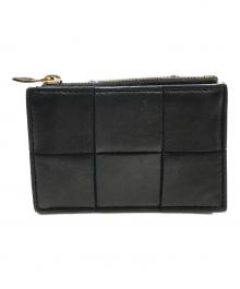 BOTTEGA VENETA（ボッテガベネタ）の古着「マキシイントレチャートキーリング付きキーポーチ」｜ブラック