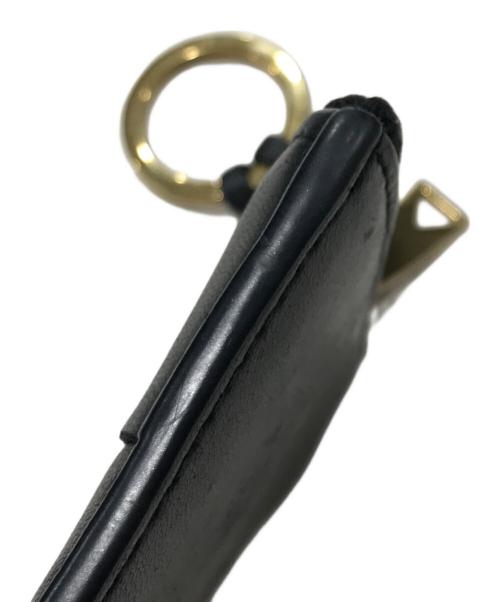 BOTTEGA VENETA（ボッテガベネタ）BOTTEGA VENETA (ボッテガベネタ) マキシイントレチャートキーリング付きキーポーチ ブラックの古着・服飾アイテム