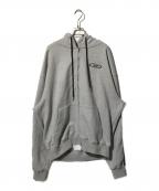 BORNTOWINボーントゥウィン）の古着「BIG CHROME B LOGO TRACK LINE ZIP-UP HOODIE/フード付きジップパーカー」｜グレー