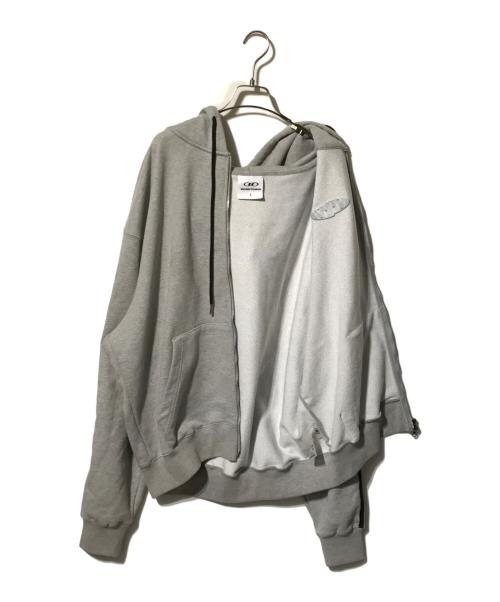 BORNTOWIN（ボーントゥウィン）BORNTOWIN (ボーントゥウィン) BIG CHROME B LOGO TRACK LINE ZIP-UP HOODIE/フード付きジップパーカー グレー サイズ:1の古着・服飾アイテム
