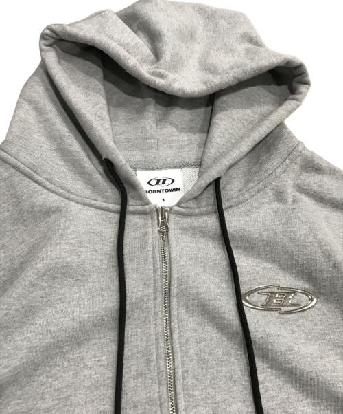 BORNTOWIN（ボーントゥウィン）BORNTOWIN (ボーントゥウィン) BIG CHROME B LOGO TRACK LINE ZIP-UP HOODIE/フード付きジップパーカー グレー サイズ:1の古着・服飾アイテム