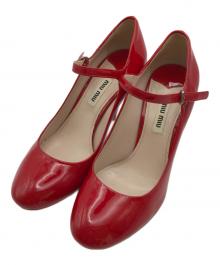 MIU MIU（ミュウミュウ）の古着「エナメルヒールパンプス」｜レッド