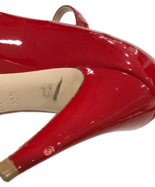 MIU MIU（ミュウミュウ）MIU MIU (ミュウミュウ) エナメルヒールパンプス レッド サイズ:35 1/2の古着・服飾アイテム