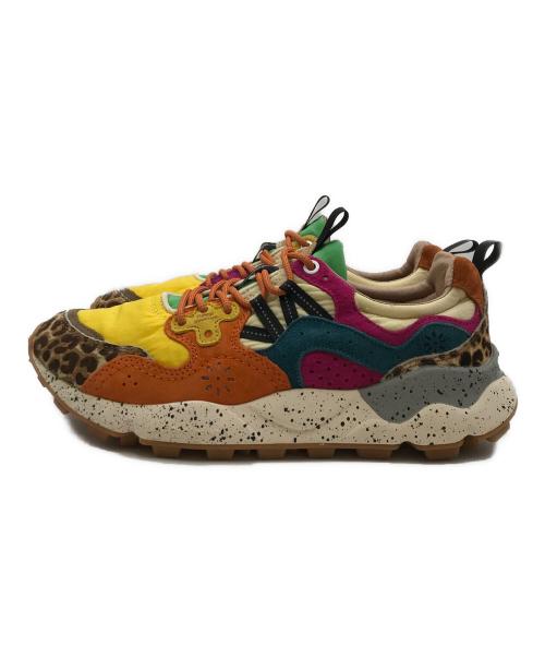 Flower MOUNTAIN（フラワーマウンテン）Flower MOUNTAIN (フラワーマウンテン) ローカットスニーカー イエロー×オレンジ サイズ:US9.5/UK8.5/27.5㎝の古着・服飾アイテム