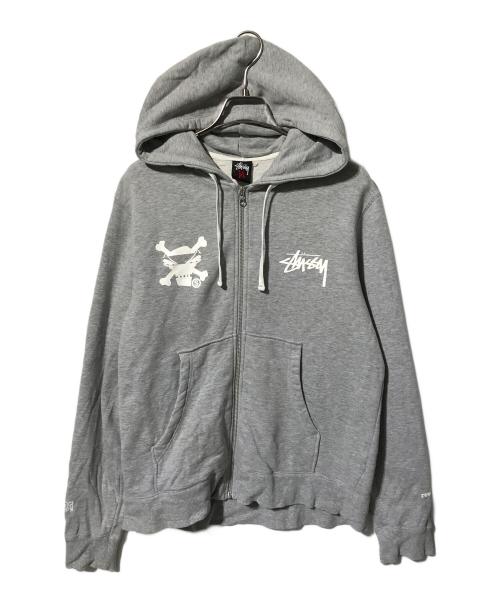 stussy（ステューシー）stussy (ステューシー) ジップアップパーカー グレー サイズ:Ｍの古着・服飾アイテム