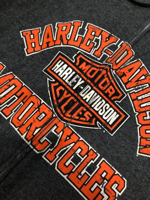 HARLEY-DAVIDSON（ハーレーダビッドソン）HARLEY-DAVIDSON (ハーレーダビッドソン) ジップアップパーカー グレー サイズ:Lの古着・服飾アイテム