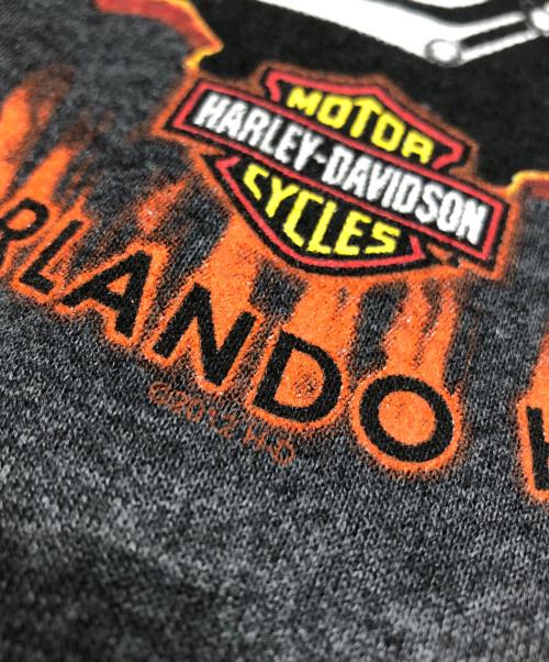 HARLEY-DAVIDSON（ハーレーダビッドソン）HARLEY-DAVIDSON (ハーレーダビッドソン) ジップアップパーカー グレー サイズ:Lの古着・服飾アイテム