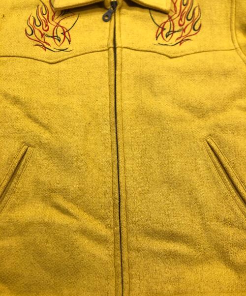 HARLEY-DAVIDSON（ハーレーダビッドソン）HARLEY-DAVIDSON (ハーレーダビッドソン) ウール刺繍ジャケット イエロー サイズ:Lの古着・服飾アイテム