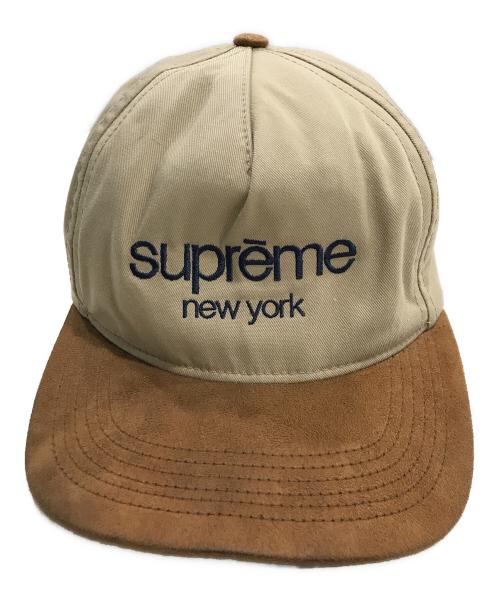 SUPREME（シュプリーム）Supreme (シュプリーム) スウェード切替キャップ ブラウンの古着・服飾アイテム