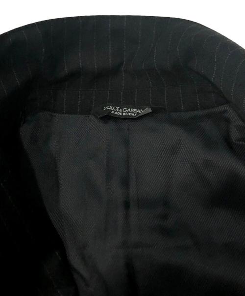 DOLCE & GABBANA（ドルチェ＆ガッバーナ）DOLCE & GABBANA (ドルチェ＆ガッバーナ) SICILIA ストライプセットアップスーツ ブラック サイズ:50の古着・服飾アイテム