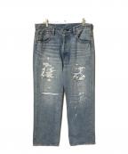 LEVI'S PReMIUM×BEAMSリーバイス プレミアム×ビームス）の古着「LIMITED EDITION 501 LOOSE CRASH & REPAIR DENIM」｜インディゴ