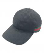 GUCCIグッチ）の古着「GGキャンバスベースボールキャップ」｜ブラック