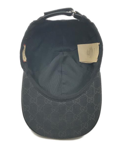 GUCCI（グッチ）GUCCI (グッチ) GGキャンバスベースボールキャップ ブラック サイズ:M（58cm）の古着・服飾アイテム