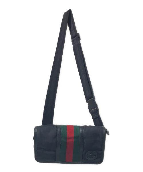 GUCCI（グッチ）GUCCI (グッチ) シェリーラインウエストバッグ ブラックの古着・服飾アイテム