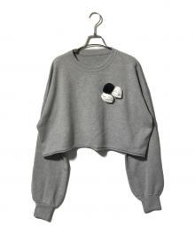 maison de Dolce.（メゾン ド ドルチェ）の古着「rosette knit/ロゼットニット」｜グレー